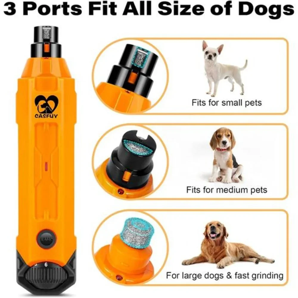 6-Speed DogNail Grinder-Newest Enhanced PetNail Grinder Super Quiet Rechargeable